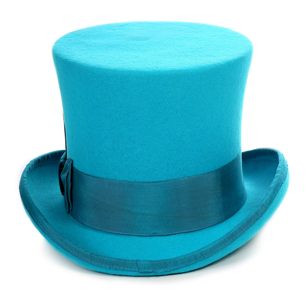 Premium Wool Turquoise Top Hat - FHYINC best men's suits, tuxedos, formal men's wear wholesale