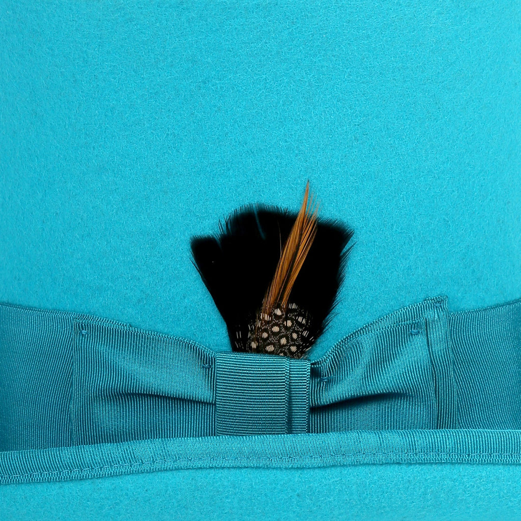 Premium Wool Turquoise Top Hat - FHYINC best men's suits, tuxedos, formal men's wear wholesale