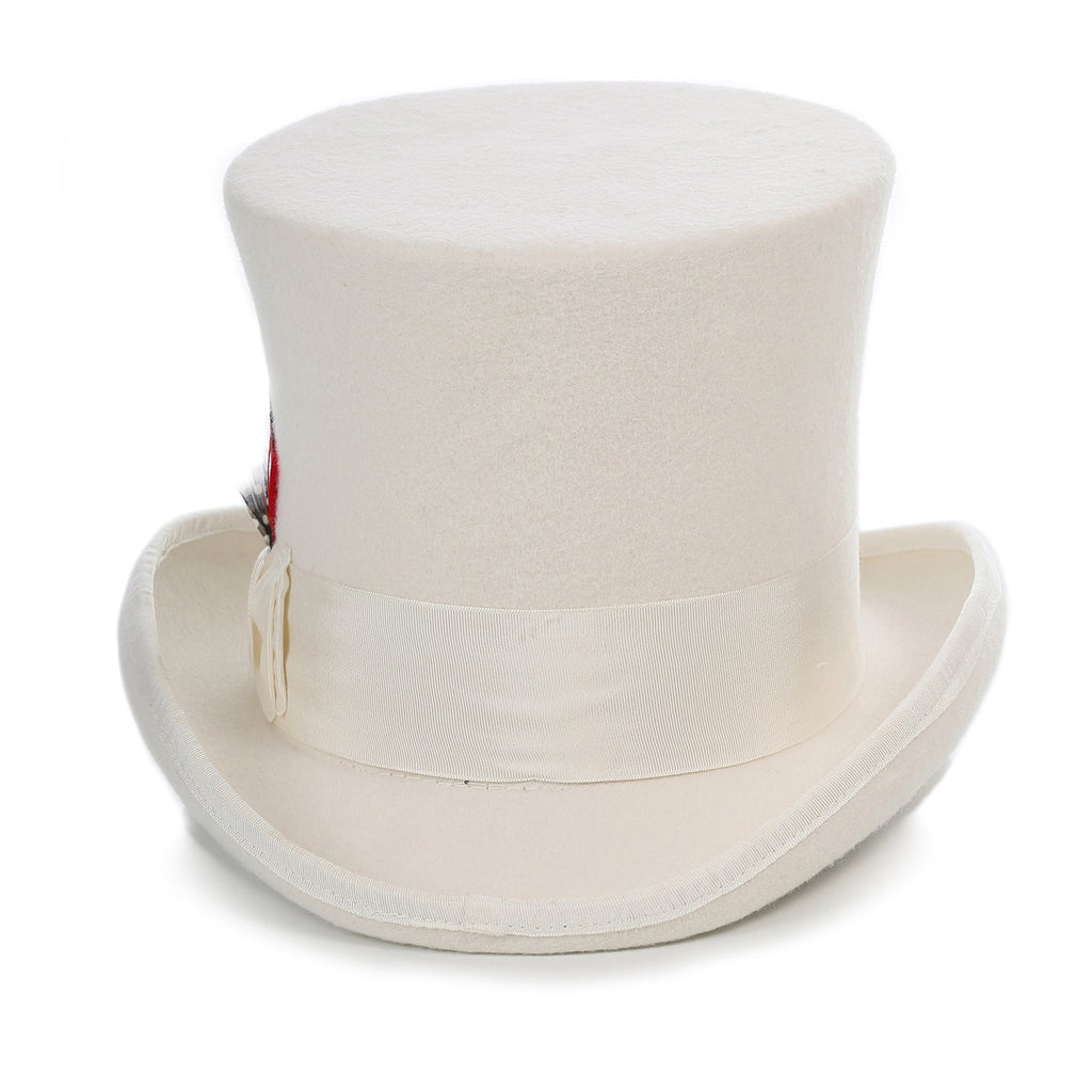 Premium Wool Off White Top Hat - FHYINC best men's suits, tuxedos, formal men's wear wholesale
