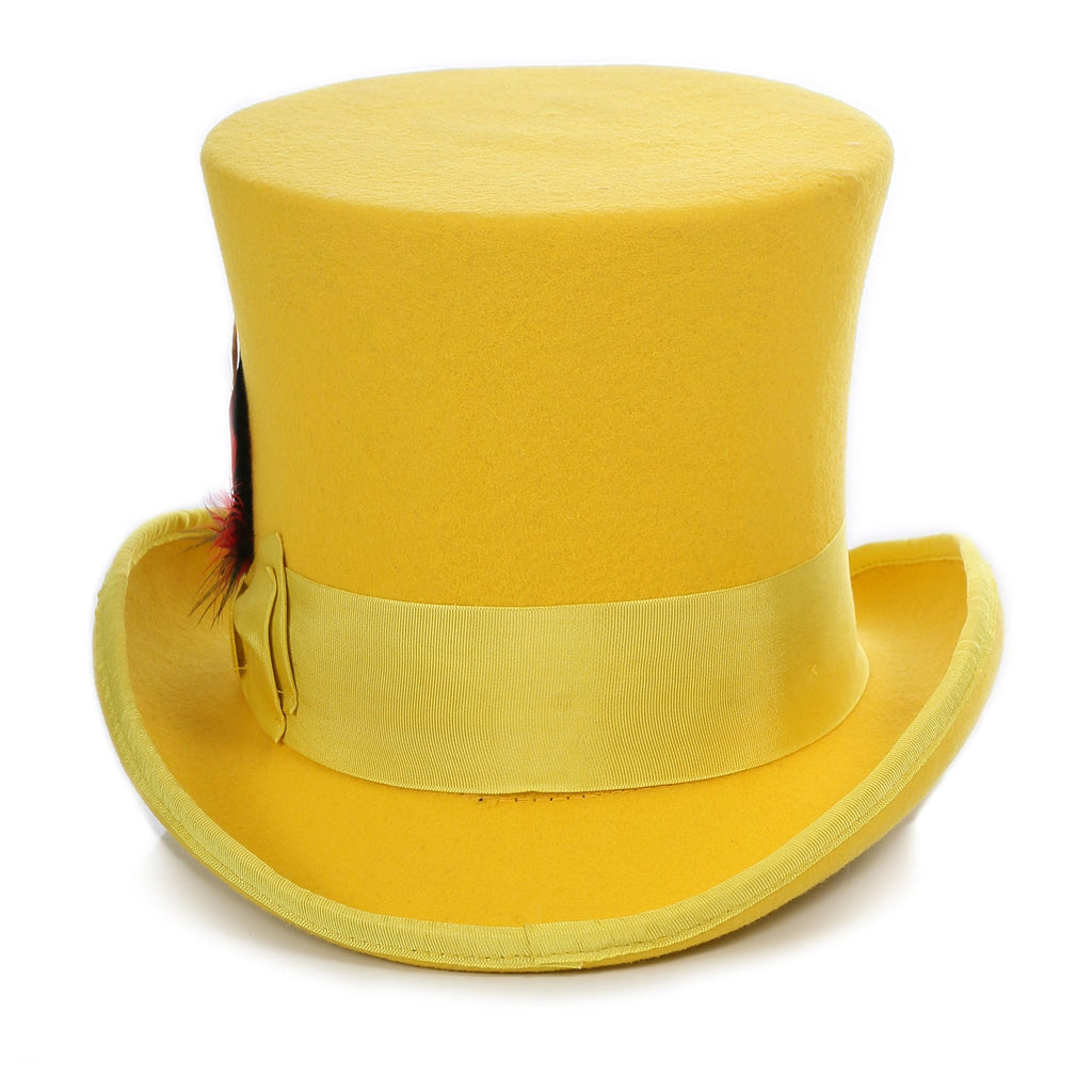 Premium Wool Yellow Top Hat - FHYINC best men's suits, tuxedos, formal men's wear wholesale