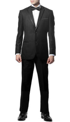 Slim Fit Notch Lapel TX100 Black 2pc Tuxedo