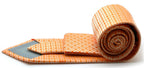 Mens Dads Classic Orange Geometric Pattern Business Casual Necktie & Hanky Set UO-5