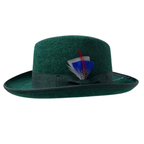 Ferrecci Hunter Green Wool Felt Homburg Godfather Hat