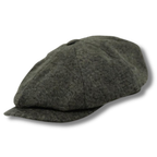 Classic Premium Wool Tweed Hunter Green Newsboy Hat