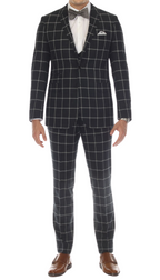 Copper Hunter Green Mens 2 Button Slim Notch Lapel Suit With Pick Stiching "U" Shaped Vest Double Breasted Vest - 36R/30W