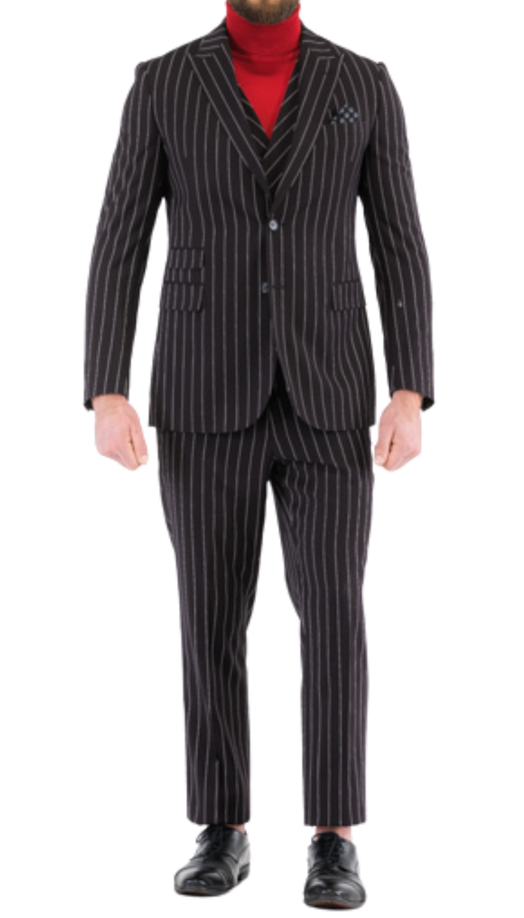 Bellagio Black White Mens 2 Button Slim Peak Lapel Suit With Pick Stitching Ticket Pocket Double Breasted Vest With Shawl Lapel
