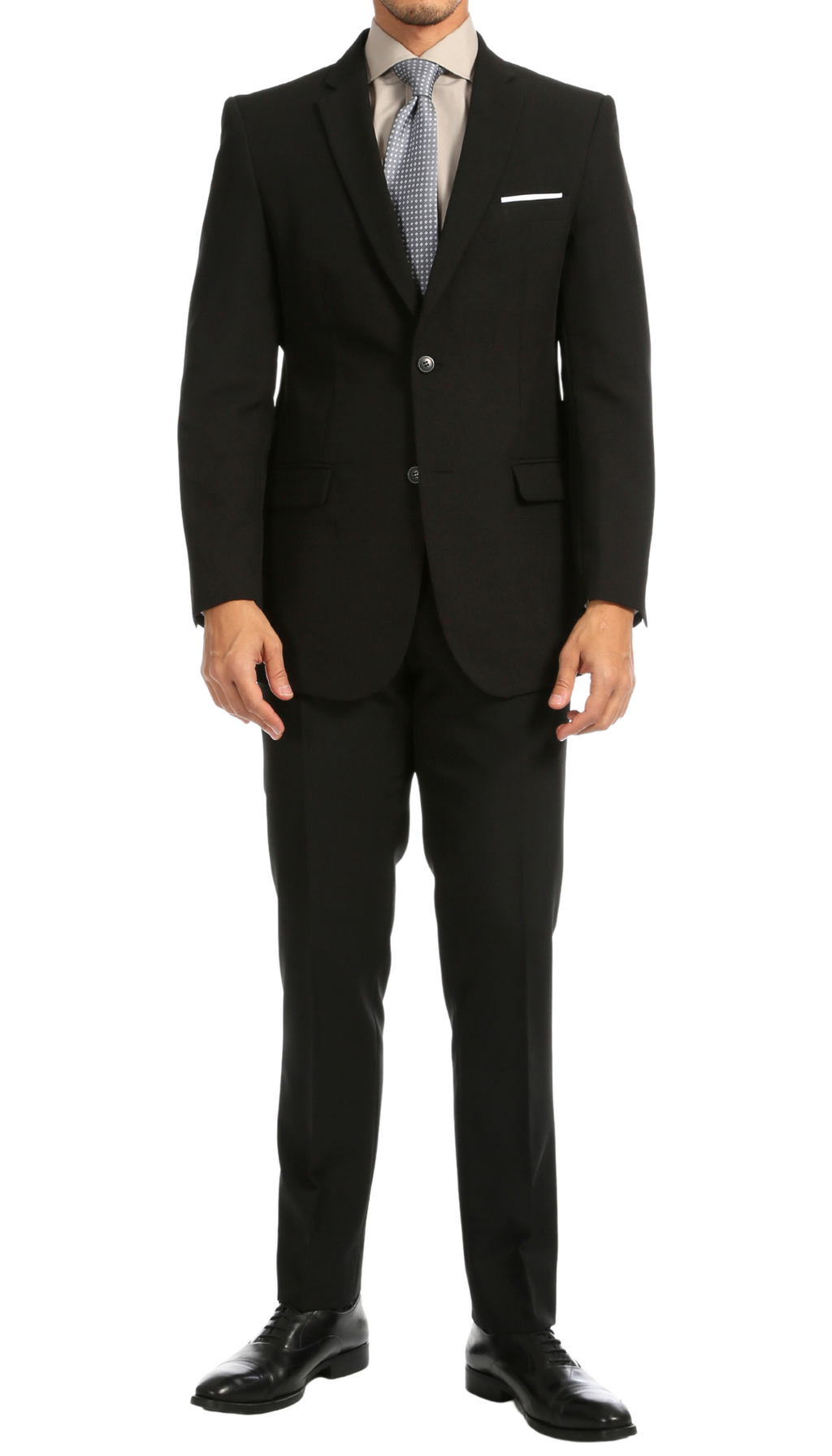 Ferrecci - MM101 Men's Black Regular Fit 2 Piece Suit Set