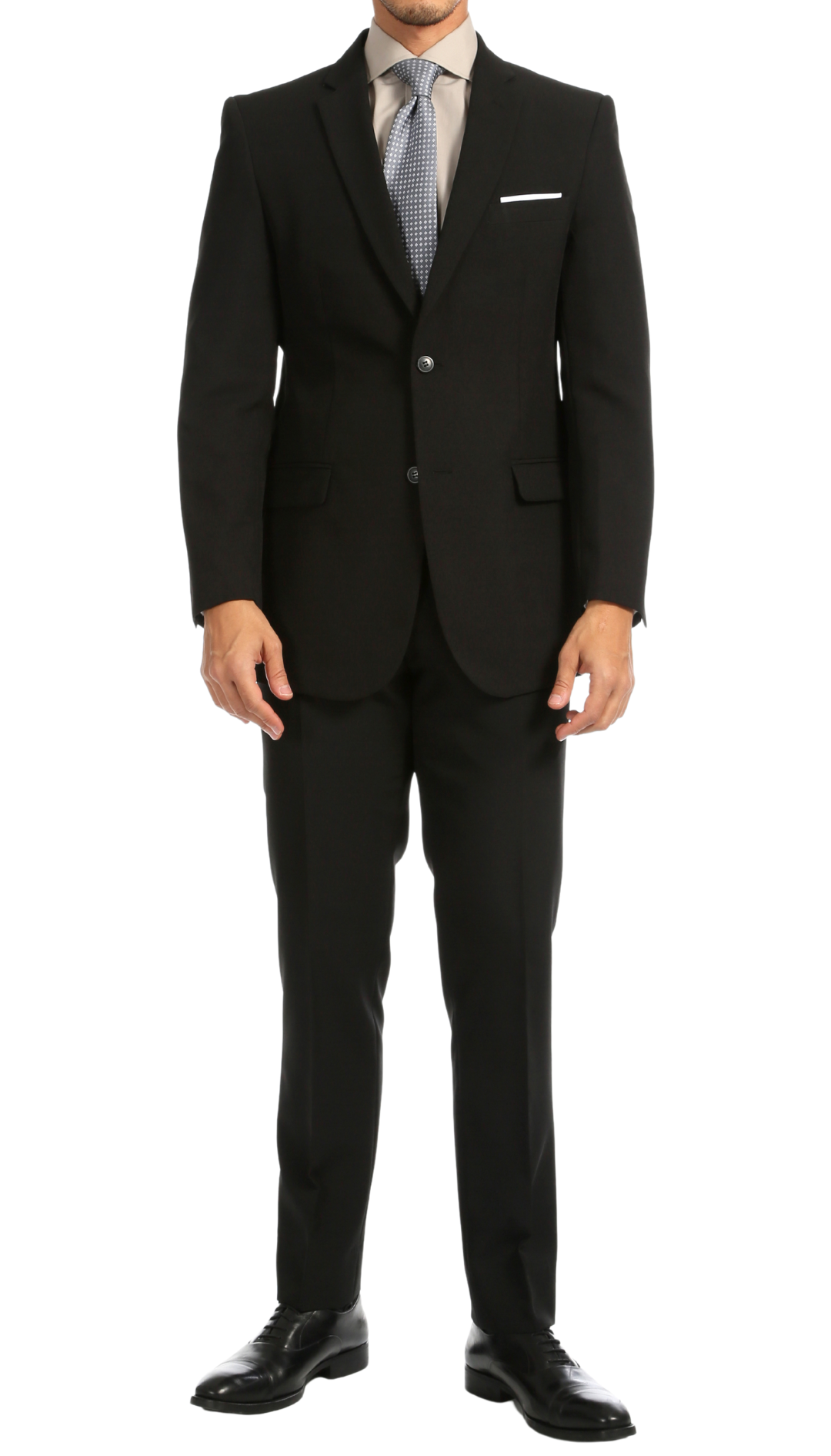 Ferrecci - MM101 Men's Black Regular Fit 2 Piece Suit Set