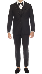 Celio Black Slim Fit Notch Lapel 2 Piece Tuxedo