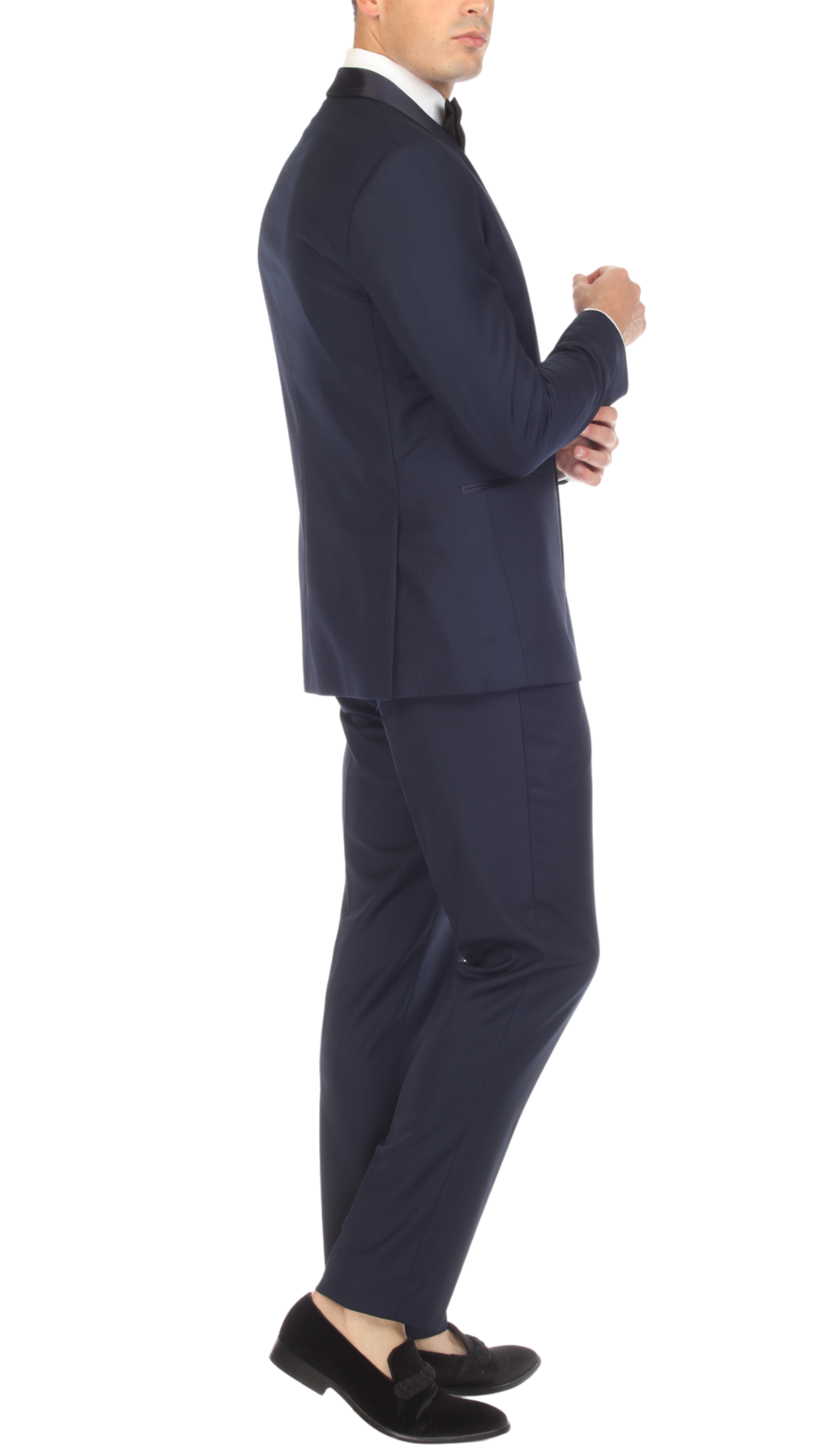 Ferrecci Men's Reno Navy / Navy Slim Fit Shawl Lapel 2 Piece Tuxedo Suit Set