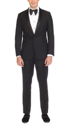 Ferrecci Men's Reno Black Slim Fit Shawl Lapel 2 Piece Tuxedo Suit Set