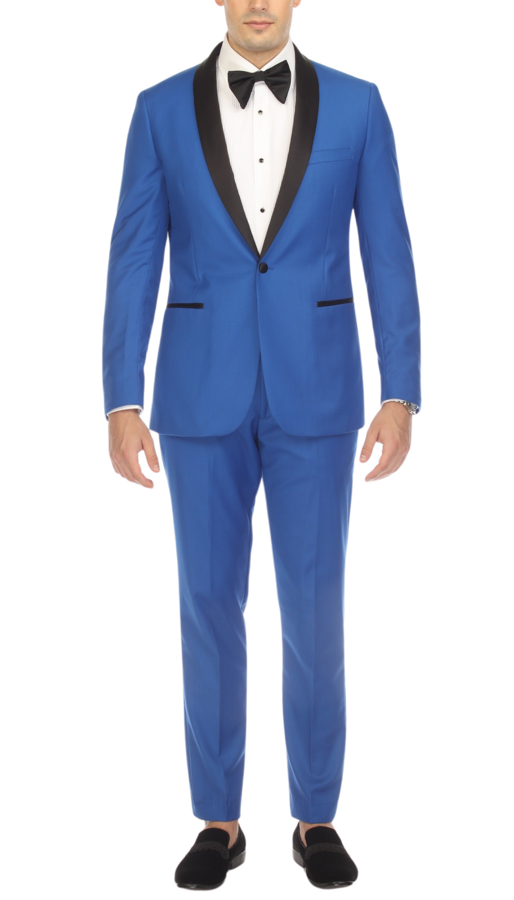 Ferrecci Men's Reno Royal Blue Slim Fit Shawl Lapel 2 Piece Tuxedo Suit Set