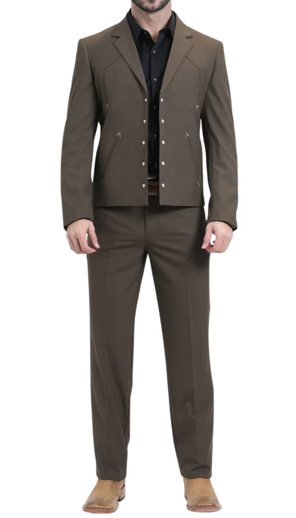 Ferrecci - Men's Brown Western 2 Piece Suit Set