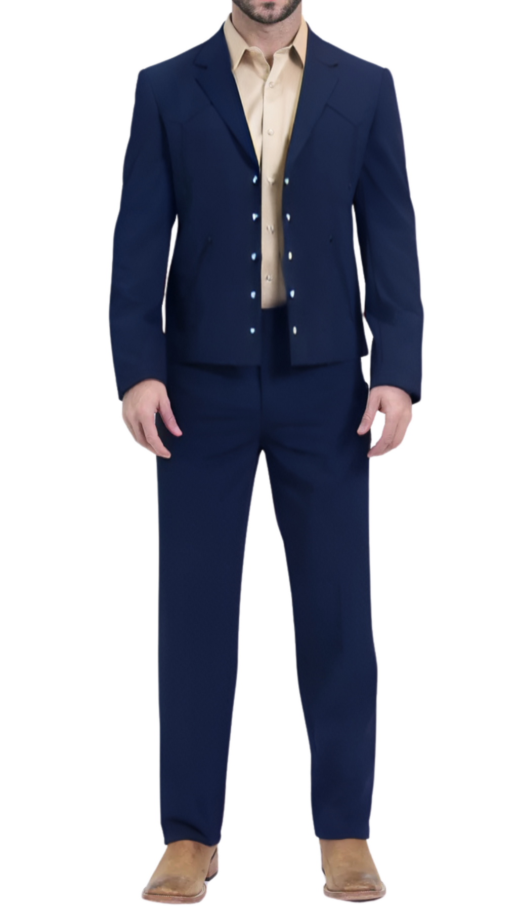 Men's Western Suit 2-Piece Set – Navy | Western Yoke | Ferrecci