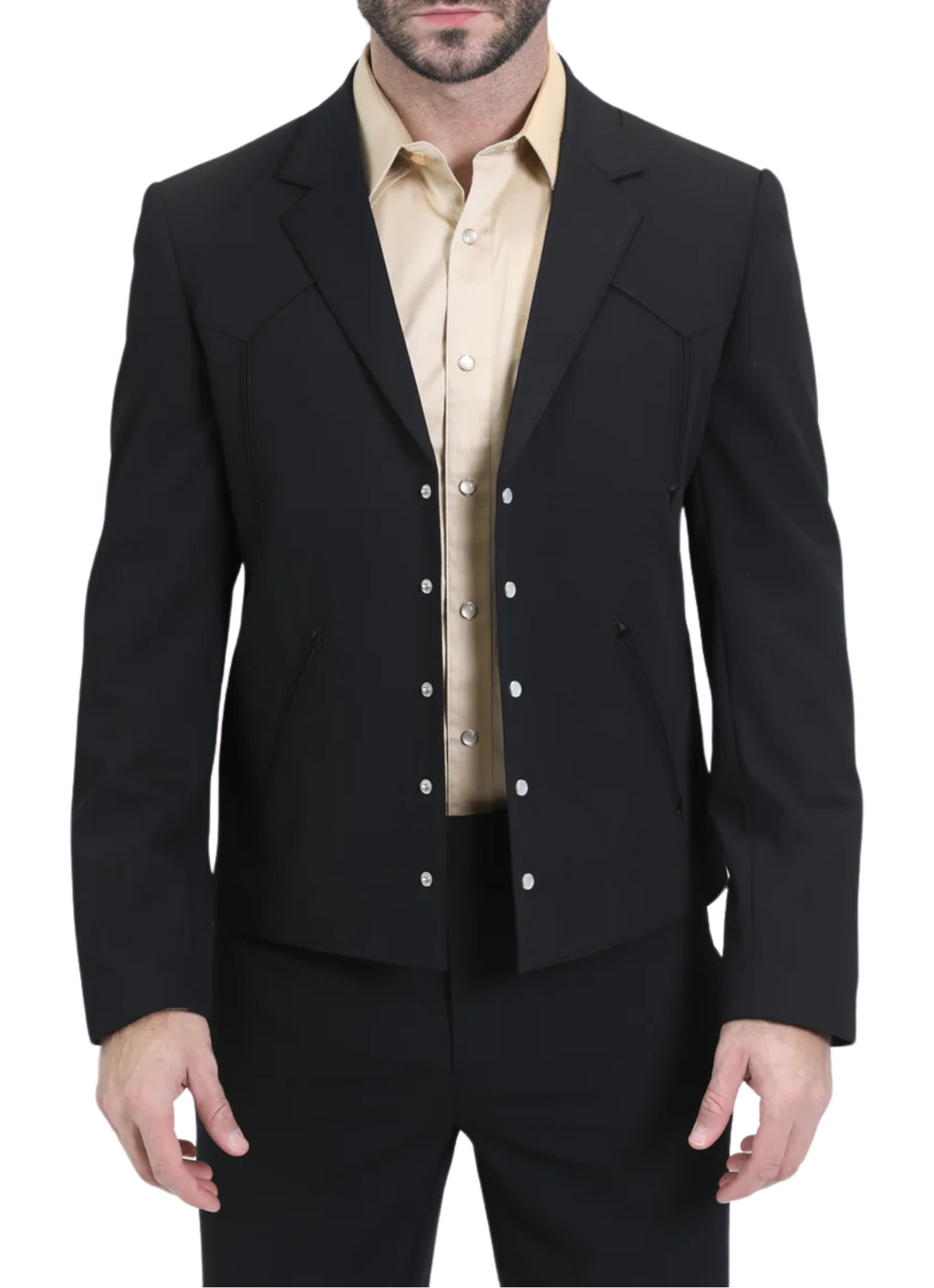 Men's Western Suit 2-Piece Set – Black | Western Yoke | Ferrecci