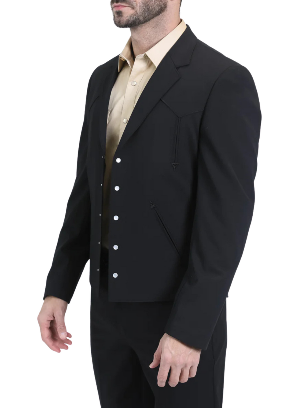 Men's Western Suit 2-Piece Set – Black | Western Yoke | Ferrecci