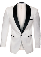 Ferrecci Ash All White Snake Skin Tuxedo Blazer
