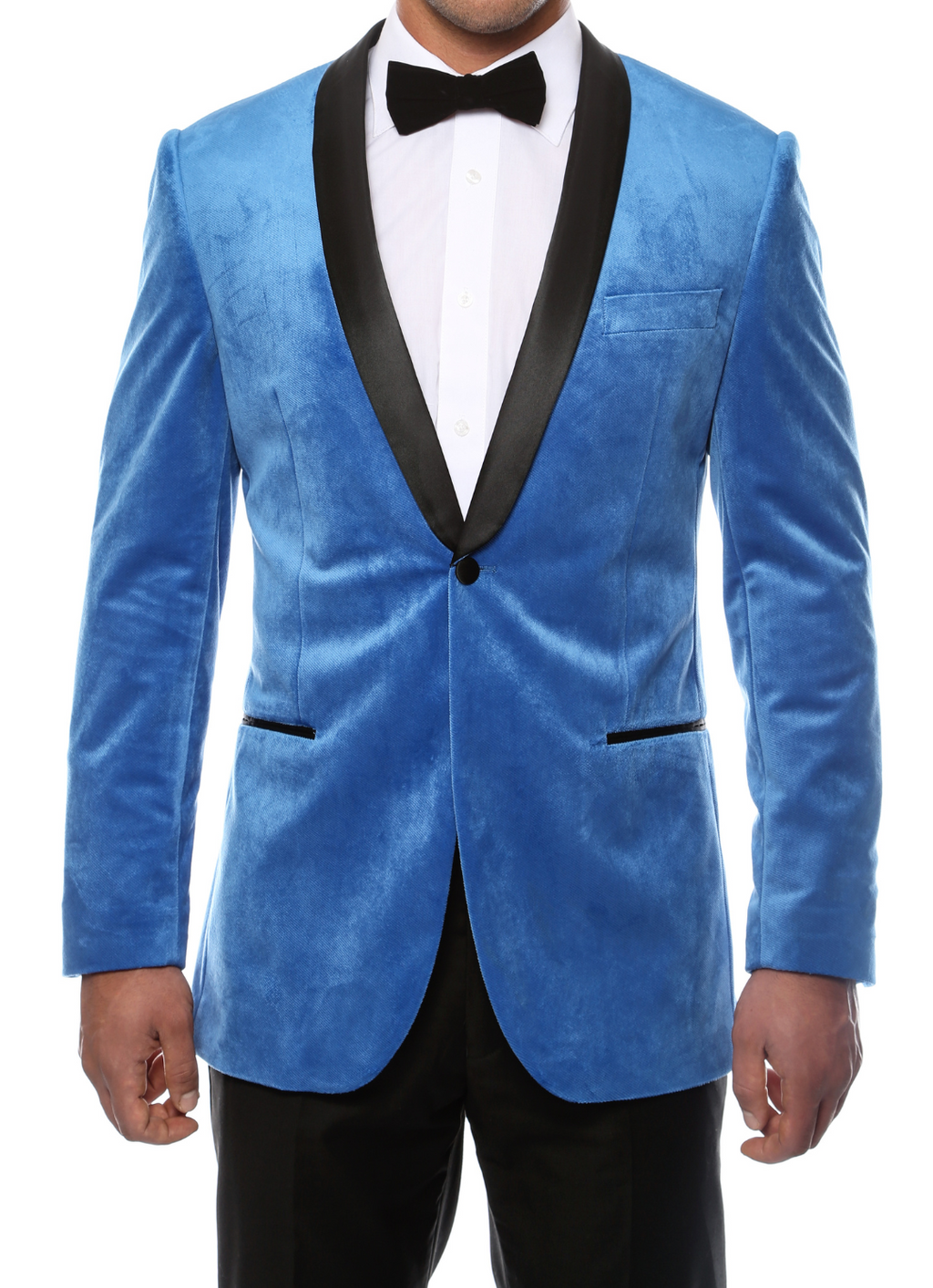 Ferrecci Men's Royal Blue Velvet Tuxedo Jacket – Slim Fit Shawl Lapel Dinner Jacket