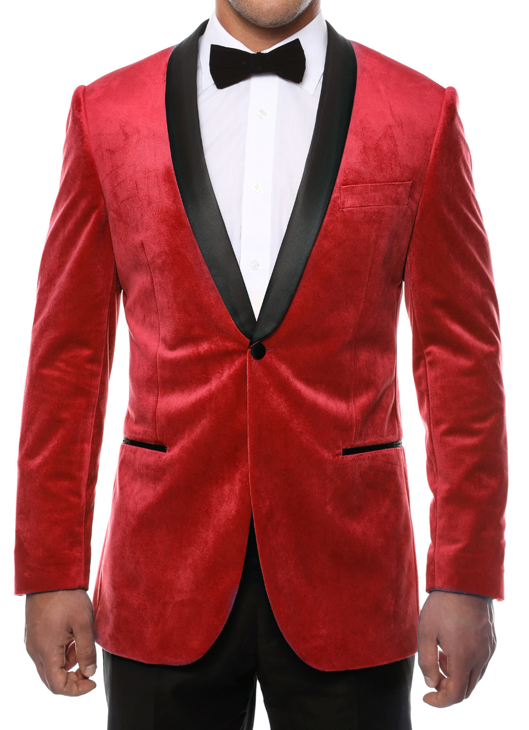 Ferrecci Men's Red Velvet Tuxedo Jacket – Slim Fit Shawl Lapel Dinner Jacket