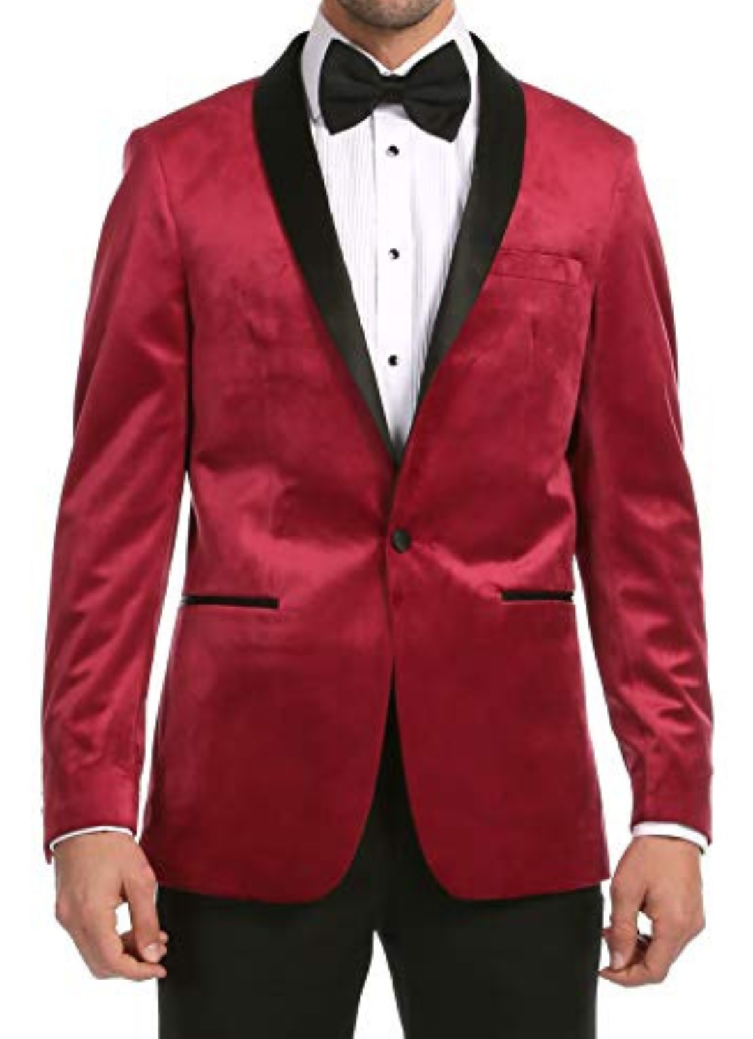 Ferrecci Men's Maroon Velvet Tuxedo Jacket – Slim Fit Shawl Lapel Dinner Jacket