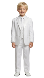 Ferrecci Boys White 5-Piece Suit Set – Formal Kids Suit (JAX JR)