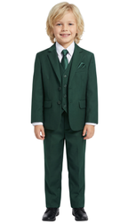 Ferrecci Boys Hunter Green 5-Piece Suit Set – Formal Kids Suit (JAX JR)