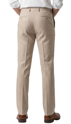 Jax Mens Tan 2 Button Notch Lapel Pick Stitching 3 Pc Slim Fit Suit