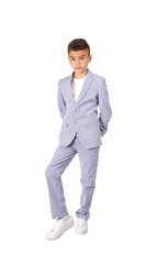 Ferrecci Boys Blue Seersucker 2-Piece Suit Set – Summer Kids Suit