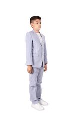 Ferrecci Boys Blue Seersucker 2-Piece Suit Set – Summer Kids Suit