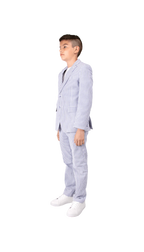 Ferrecci Boys Blue Seersucker 2-Piece Suit Set – Summer Kids Suit