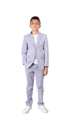 Ferrecci Boys Blue Seersucker 2-Piece Suit Set – Summer Kids Suit