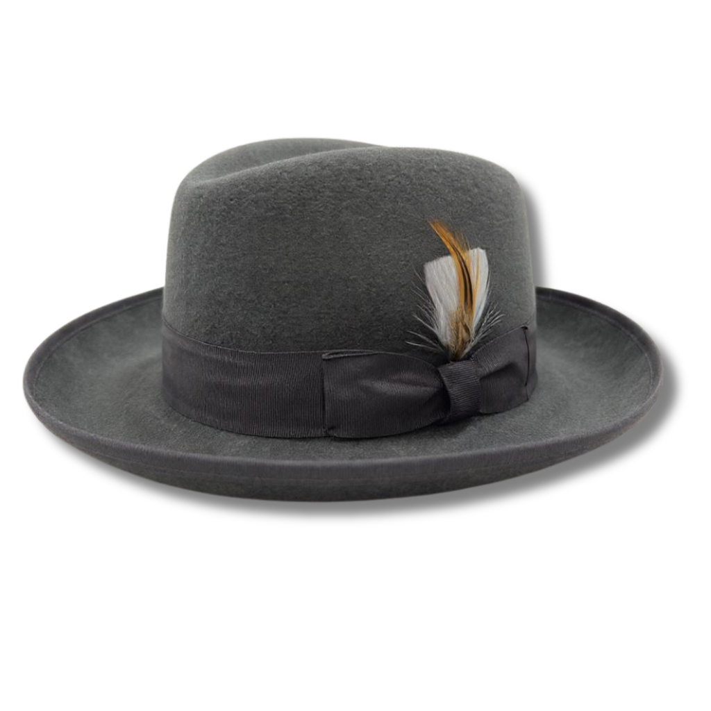 Ferrecci Charcoal Wool Felt Homburg Godfather Hat