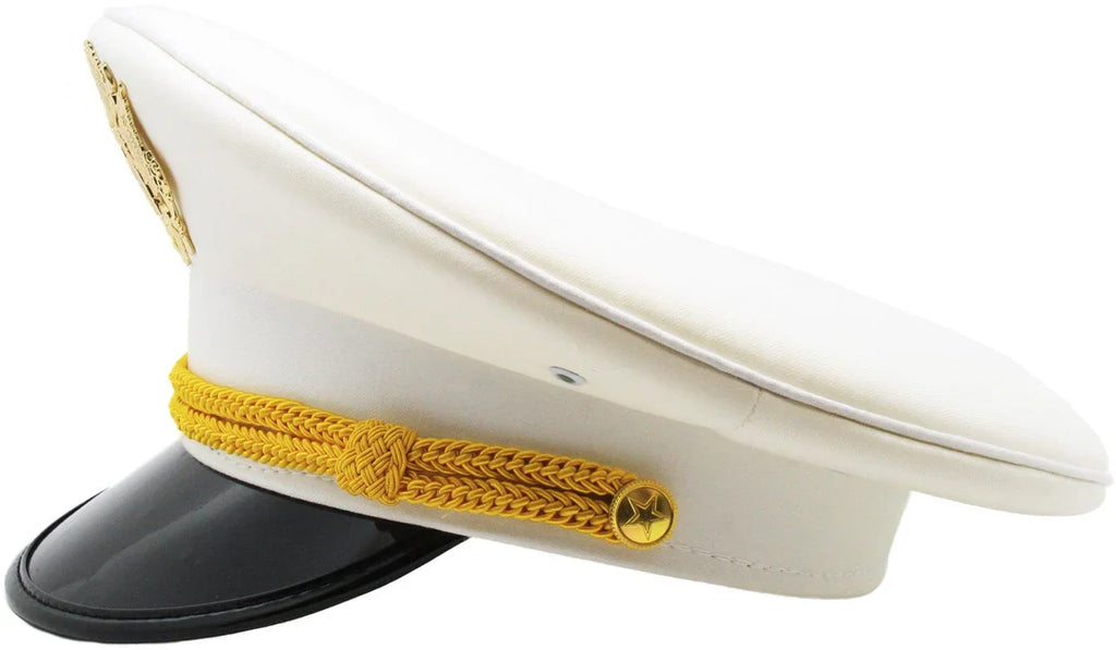 White Military Cadet Captain Sailor Hat