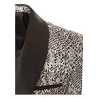 Ferrecci Ash Black and White Snake Skin Tuxedo Blazer