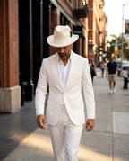 Ferrecci White Wool Felt Homburg Godfather Hat