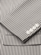 Men's Black Premium Cotton Slim Fit Seersucker 2 Piece Suit Set