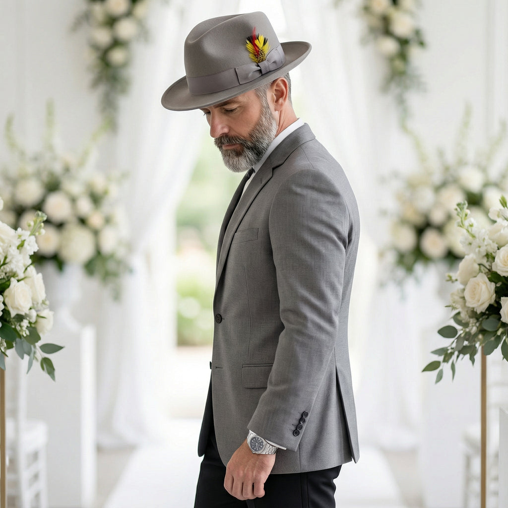 Crushable Light Grey 100% Australian Wool Fedora Hat