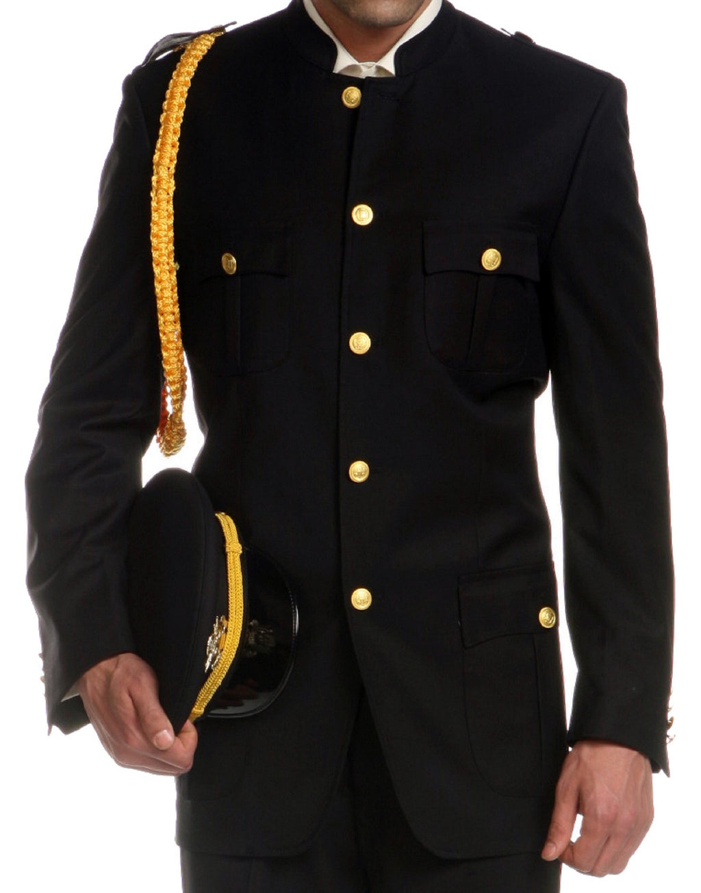 Ferrecci Men's Black Military Cadet Uniform – 2-Piece Jacket & Pants