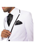 Celio White & Black 3 piece Slim Fit Tuxedo