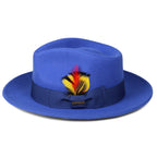 Royal Blue Crushable Wool Felt Fedora Hat for Men – 100% Australian Wool