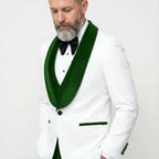 Men's Vested White Paisley Wedding & Prom Tuxedo