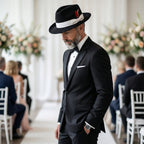 Black/White Crushable Wool Felt Fedora Hat for Men – 100% Australian Wool
