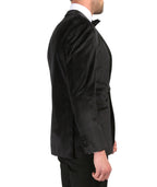 Ferrecci Men's Black Velvet Tuxedo Jacket – Slim Fit Shawl Lapel Dinner Jacket