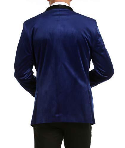 Ferrecci Men's Indigo Velvet Tuxedo Jacket – Slim Fit Shawl Lapel Dinner Jacket