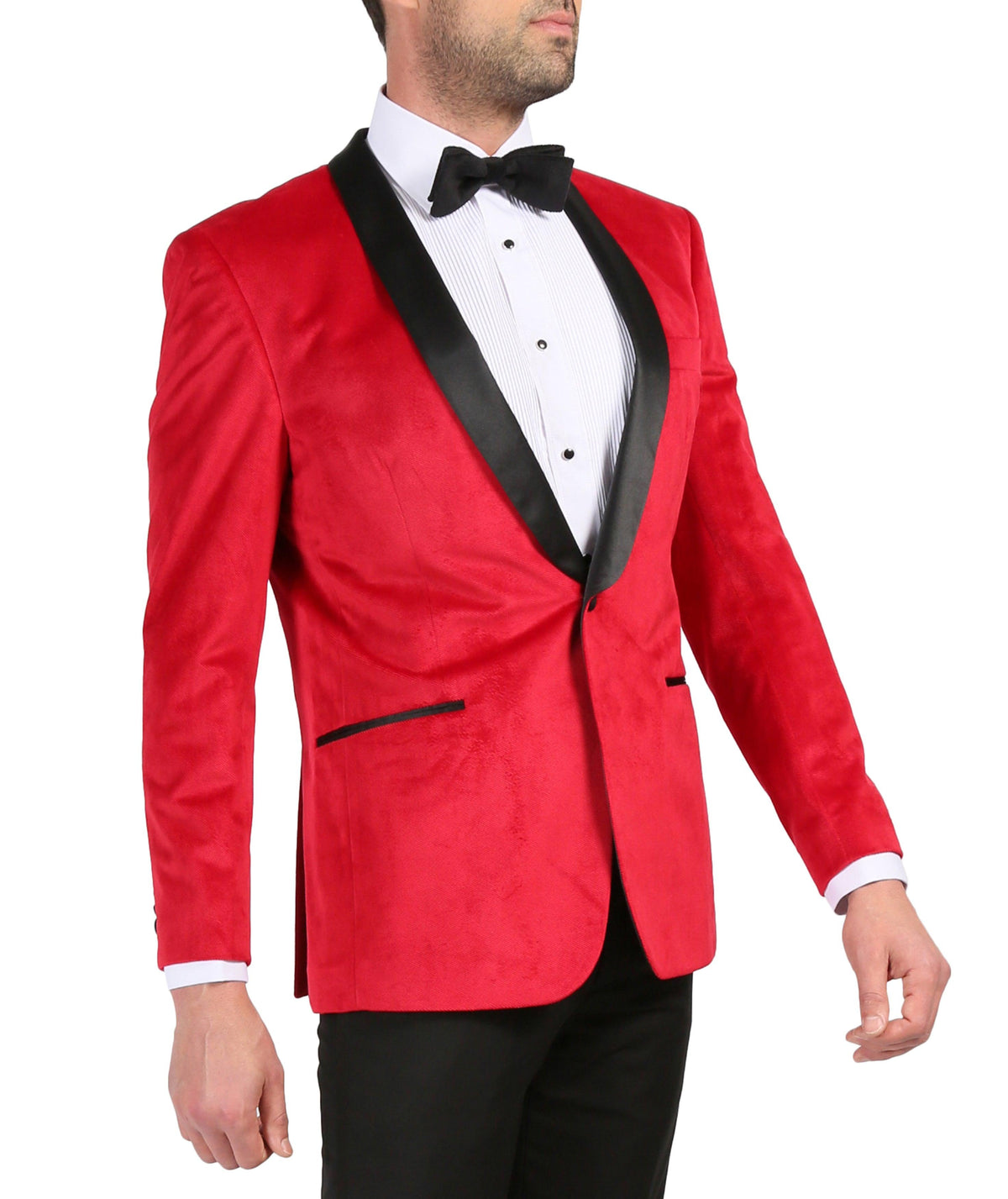 Ferrecci Men's Red Velvet Tuxedo Jacket – Slim Fit Shawl Lapel Dinner Jacket