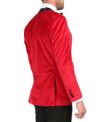 Ferrecci Men's Red Velvet Tuxedo Jacket – Slim Fit Shawl Lapel Dinner Jacket