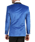 Ferrecci Men's Royal Blue Velvet Tuxedo Jacket – Slim Fit Shawl Lapel Dinner Jacket