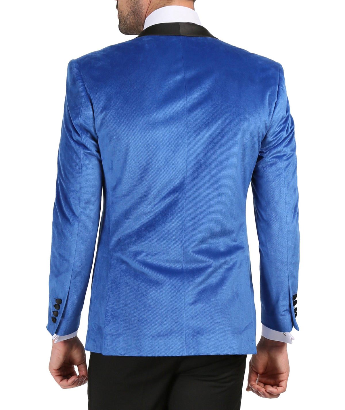 Ferrecci Men's Royal Blue Velvet Tuxedo Jacket – Slim Fit Shawl Lapel Dinner Jacket