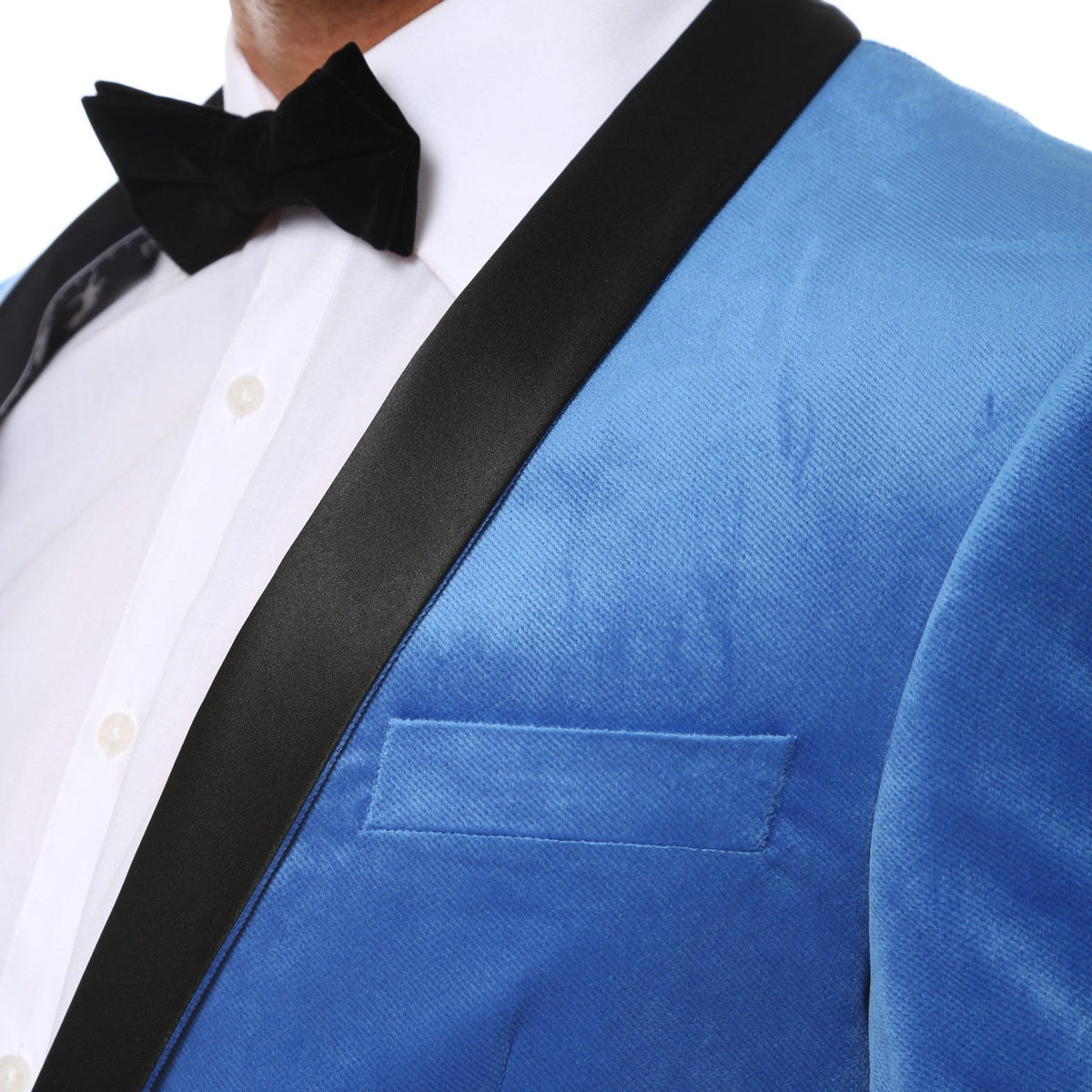 Ferrecci Men's Royal Blue Velvet Tuxedo Jacket – Slim Fit Shawl Lapel Dinner Jacket