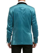 Ferrecci Men's Turquoise Velvet Tuxedo Jacket – Slim Fit Shawl Lapel Dinner Jacket